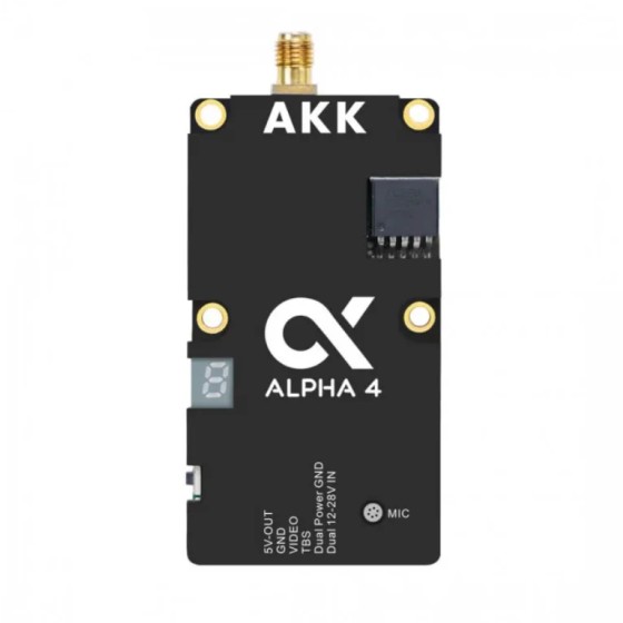 AKK Alpha 4 4W VTX - 5.8GHz 80CH 1w/2w/3w/4w Power Switchable Support Smart Audio FPV Video Transmitter